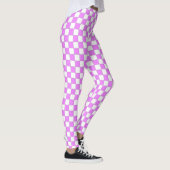 Kleines rosa, weißes, kariertes Muster Leggings (Rechts)