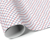 Kleines Rot Weiß Blau Gitter Geschenkpapier (Rolleneckpunkt)