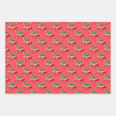 Kleines rotes Auto mit Weihnachtsbaum Geschenkpapier Set (Vorderseite 3)