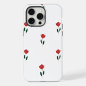 Kleines rotes Blumenmuster iPhone Hülle (Rückseite)