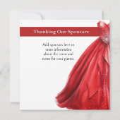 Kleines Rotes Dress Gala Wohltätigkeit Event Einladung (Rückseite)