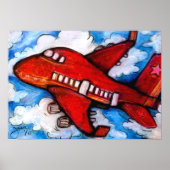 Kleines rotes Flugzeug Poster (Vorne)