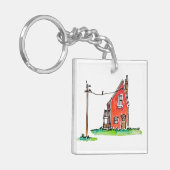 Kleines Rotes Haus mit Power Schlüsselanhänger (Vorderseite links)