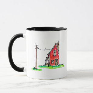 Kleines Rotes Haus mit Power Tasse