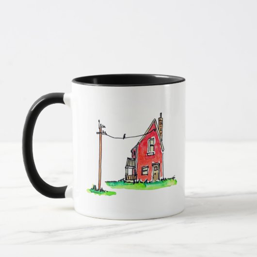 Kleines Rotes Haus mit Power Tasse (Links)