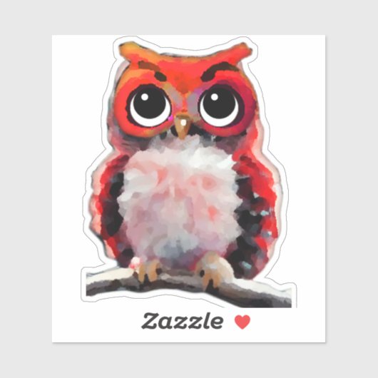 Kleines Rotes Owl Aufkleber (Blatt)