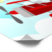 Kleines rotes Pilot-Flugzeug-Baby-Foto-Geburtsstat Poster (Ecke)
