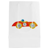 Kleines rotes Roadster-Rennwagen-Kinder1. Mittlere Geschenktüte (Rückseite)