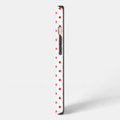 Kleines rotes Tupfenmuster iPhone Hülle (Linke Seite)