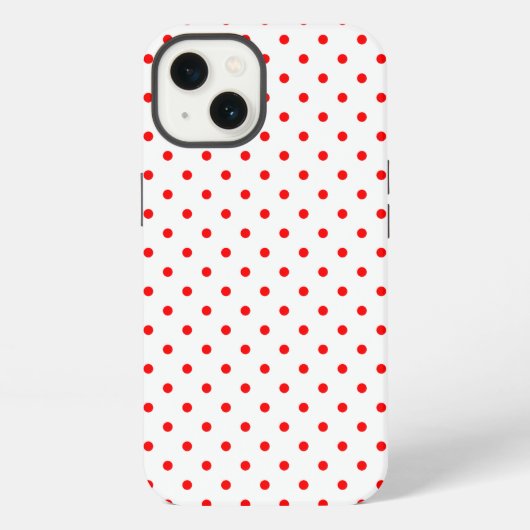Kleines rotes Tupfenmuster iPhone Hülle (Rückseite)