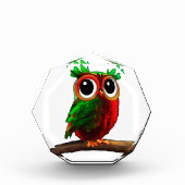 Kleines Rotes und Grünes Owl Fotoblock (Vorderseite)