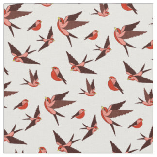 Kleines rotes Vogelfliegen, Sitzen, Stoff