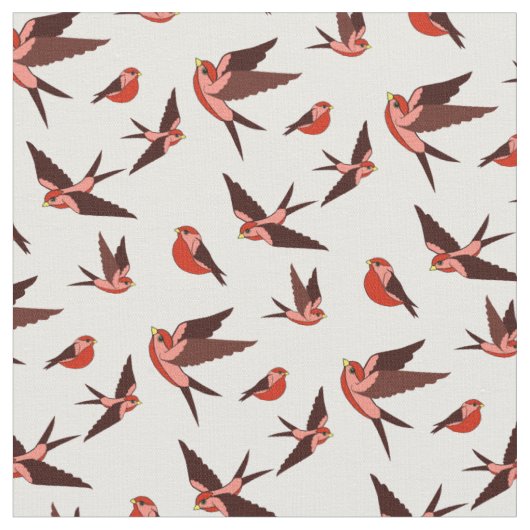 Kleines rotes Vogelfliegen, Sitzen, Stoff (Nahaufnahme)