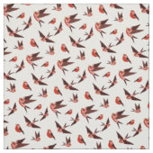 Kleines rotes Vogelfliegen, Sitzen, Stoff (Muster)