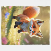 "Kleines Rotfuchs-Spiel" Fleecedecke (Vorderseite (Horizontal))