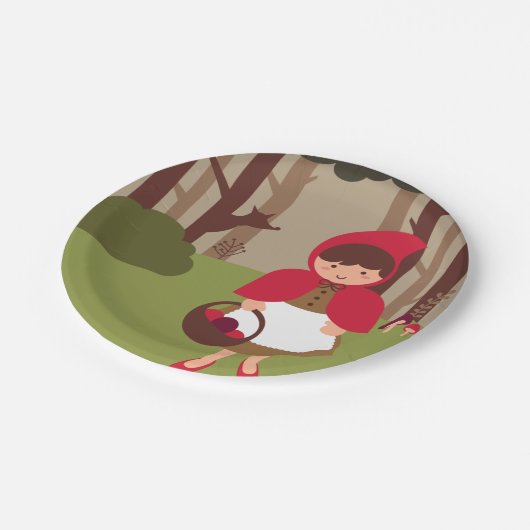 Kleines Rotkäppchen Pappteller (Schrägansicht)