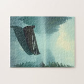 Kleines Ruderboot auf einem unsicheren See Puzzle (Horizontal)