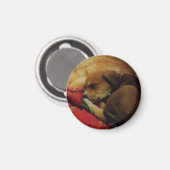 Kleines, rundes Leeloo Weihnachtsmagnet Magnet (Vorderseite/Rückseite)