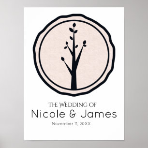 Kleines Rustikales Baum-Natur-Hochzeit-Personalisi Poster