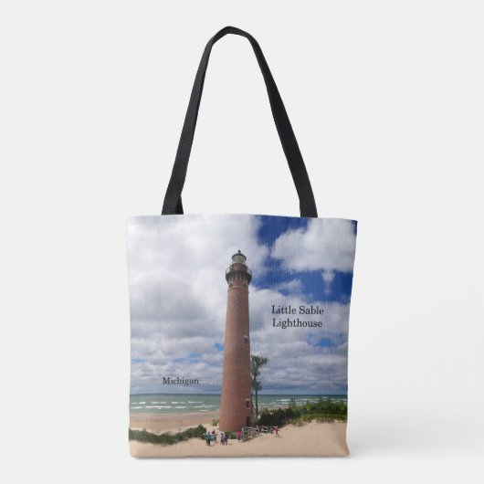 Kleines Sable Lighthouse auf der ganzen Tasche (Rückseite)