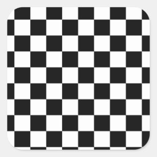 Kleines Schachbrett-Brett-Muster Quadratischer Aufkleber