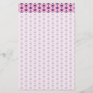 Kleines Schädel-Herz-Rosa-lila Punkfelsen-Muster Briefpapier
