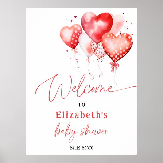 Kleines Schatz-Valentins-Baby-Dusch-Empfang Poster (Vorne)