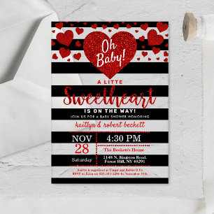Kleines Schatz-Valentinstag-Baby-Shower Acryleinladungen
