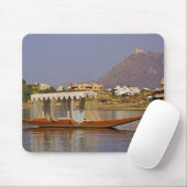 Kleines Schiff, Pichola-See, Udaipur, Indien. Mousepad (Mit Mouse)
