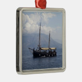 Kleines Schiff Silbernes Ornament (Rechts)
