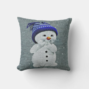 Kleines Schneemannskissen 16 Zoll x 16 Zoll Kissen