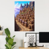 Kleines Schokoladenkuppeldorf | Art der AI Poster (Heimbüro)