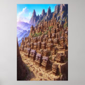 Kleines Schokoladenkuppeldorf | Art der AI Poster (Vorne)