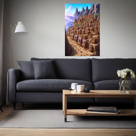 Kleines Schokoladenkuppeldorf | Art der AI Poster