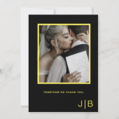 Kleines, schwarz-gelbes Foto Dankeskarte (Vorderseite)