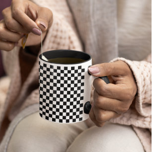 Kleines Schwarz-Weiß-Karuomuster Tasse