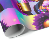 Kleines schwarzes/geschmolzenes Girl Wrapping Pape Geschenkpapier (Rolleneckpunkt)