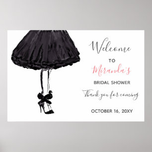 Kleines Schwarzes Hochzeitsabschied Junggesellinne Poster