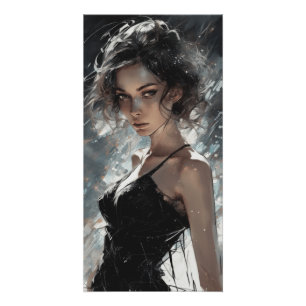 Kleines Schwarzes im Vintage-Stil AI-Kunstwerk LBD Poster