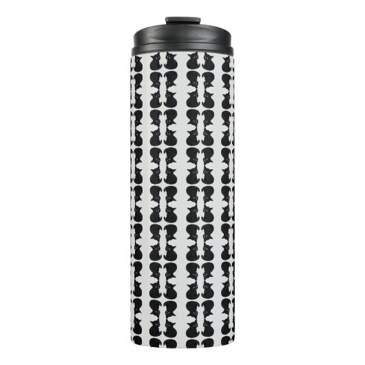 Kleines Schwarzes Kätzchen-Muster Thermosbecher (Vorderseite)
