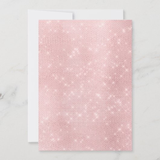 Kleines schwarzes Kleid Blush Pink Hens Nacht Einladung (Rückseite)