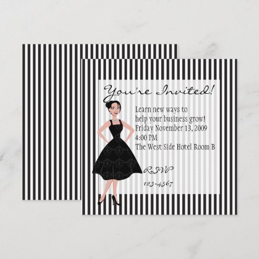 kleines schwarzes Kleid Einladung (Vorne/Hinten)