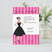 kleines schwarzes Kleid Einladung (Stehend Vorderseite)