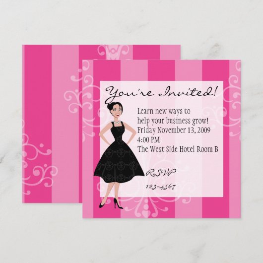 kleines schwarzes Kleid Einladung (Vorne/Hinten)