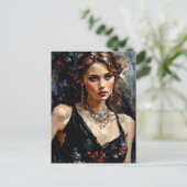 Kleines schwarzes Kleid Postkarte (Stehend Vorderseite)