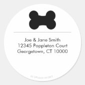 Kleines schwarzes Knochenumlaufzeichen Runder Aufkleber (Vorderseite)