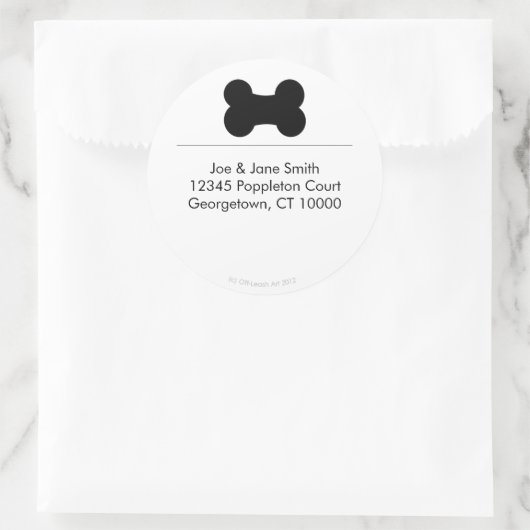 Kleines schwarzes Knochenumlaufzeichen Runder Aufkleber (Tasche)