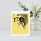 Kleines schwarzes Lamm Vintage Schwarz Black Ameri Postkarte (Stehend Vorderseite)