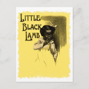 Kleines schwarzes Lamm Vintage Schwarz Black Ameri Postkarte