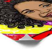 Kleines schwarzes Mädchen mit glücklichen Curls Poster (Ecke)